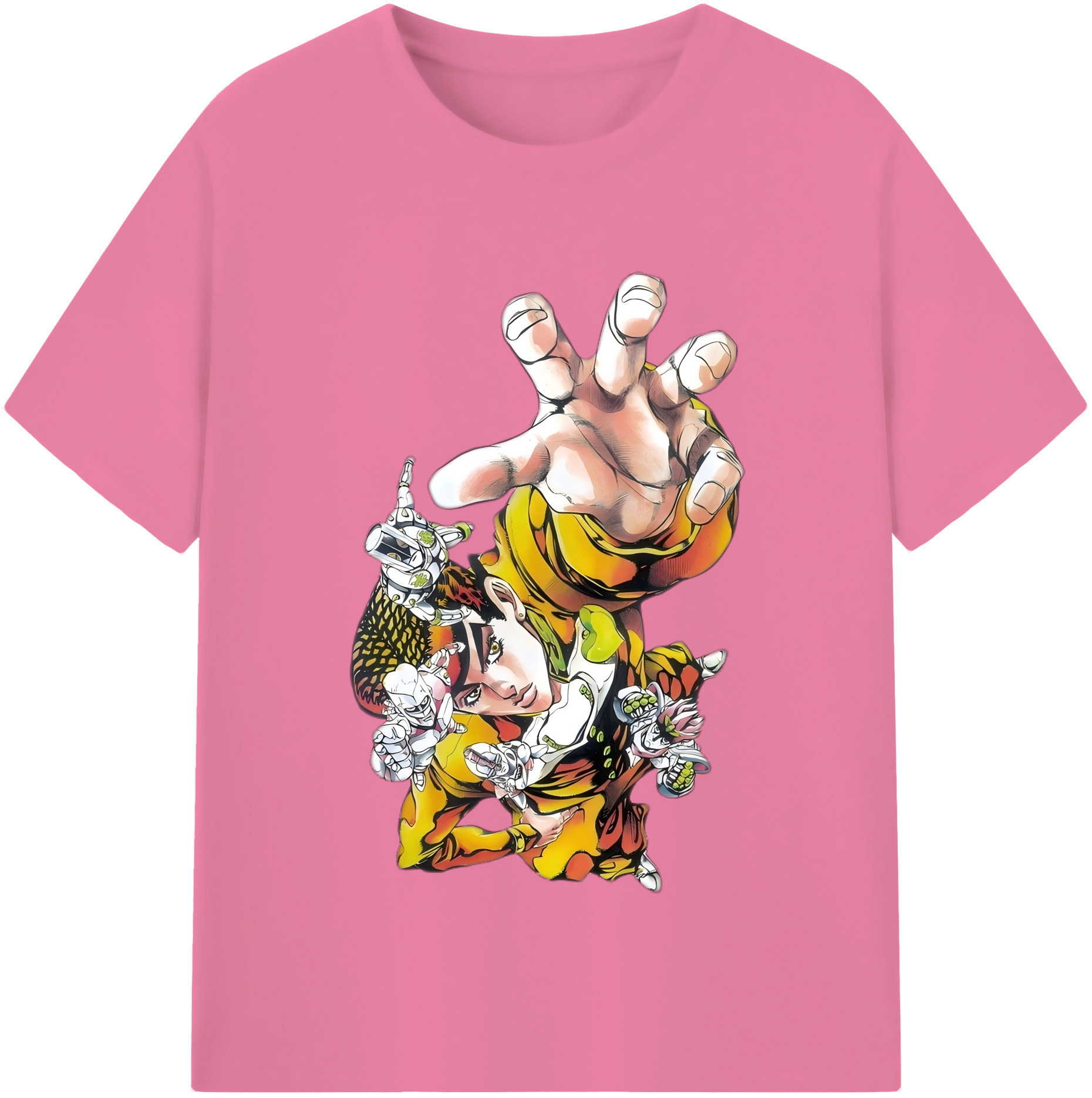 （画像用） ジョジョの奇妙な冒険 ひがしかた じょうすけ JoJo's Bizarre Adventure Higashikata Josuke 綿100％半袖Tシャツ（フロントプリント）